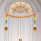 Artificial Marigold Garland with Bells Leaves Long Strands Diwali Decorations for Home Party Door Mantel Artificial Marigold Flowers Hanging for All Year Party Decoration (deep Orange)